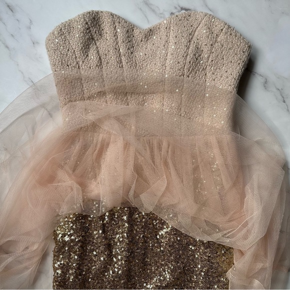 Mustard Seed Small Sequin and Tulle Strapless Sweetheart Dress - Picture 10 of 14